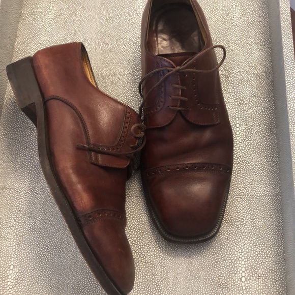 HANDMADE IN ITALY BROWN Authentic Leather CUSTOM Men’s shoes - Picture 4 of 6